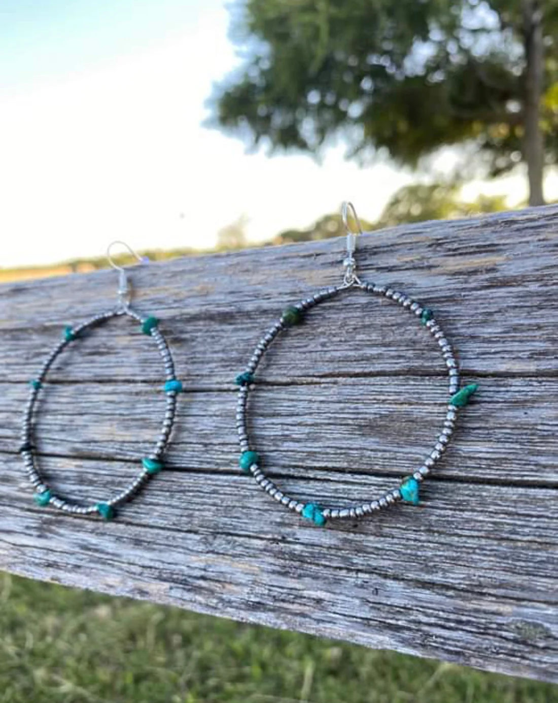 Silver Seedbead & Chunk - Earrings Authentic
