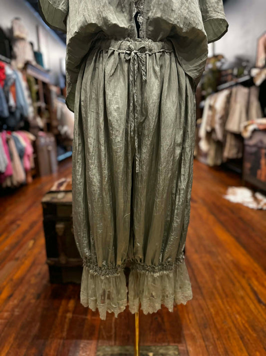 Sage Whisper – Lace Trim  Pants