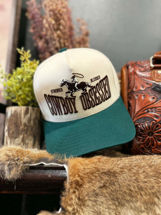 Cowboy Obsessed - Green/Brown Trucker Hat
