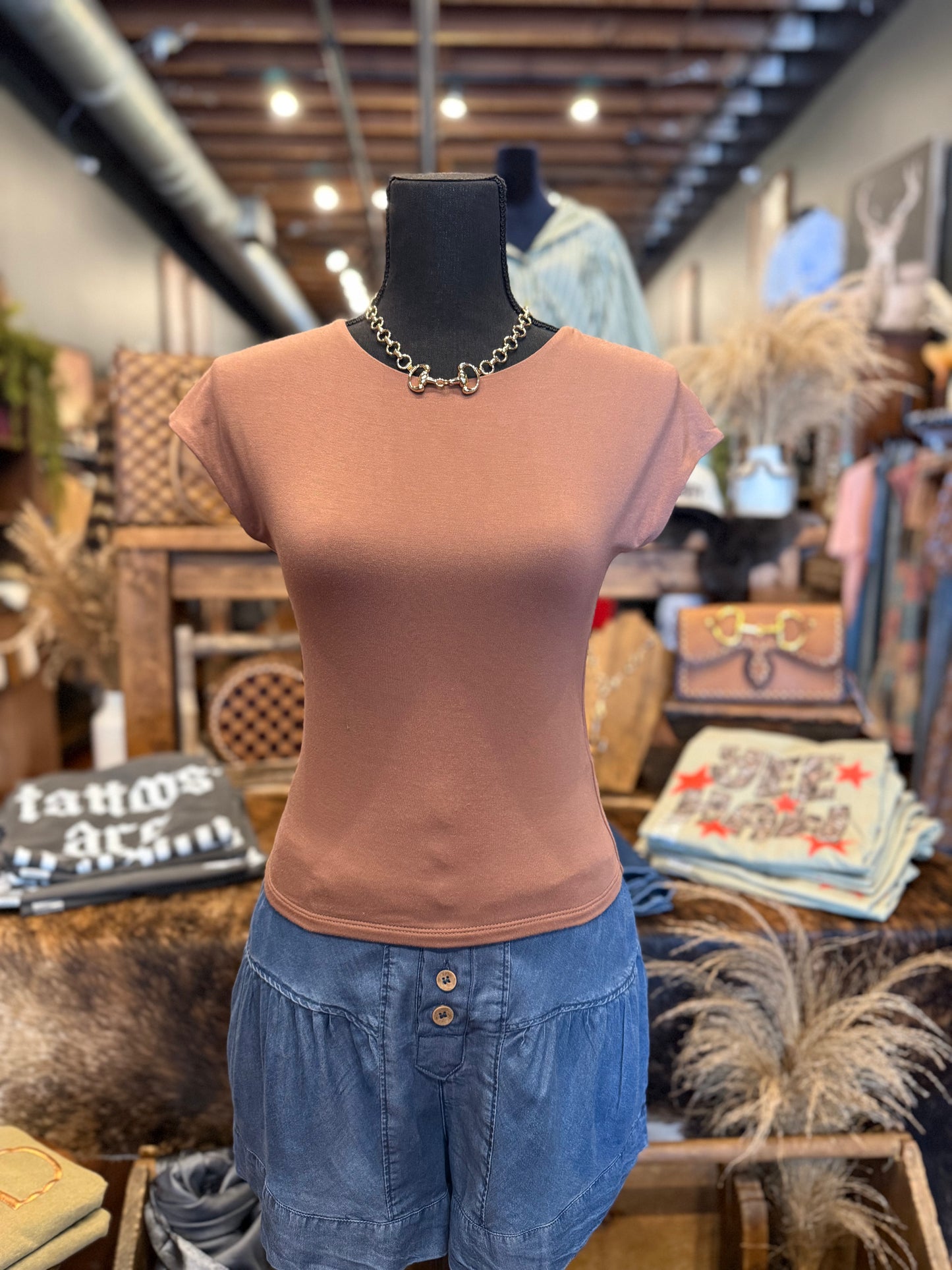Seamless Intent – Brown Mini Tee