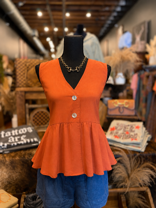Warm Current – Rust V-Neck Tank