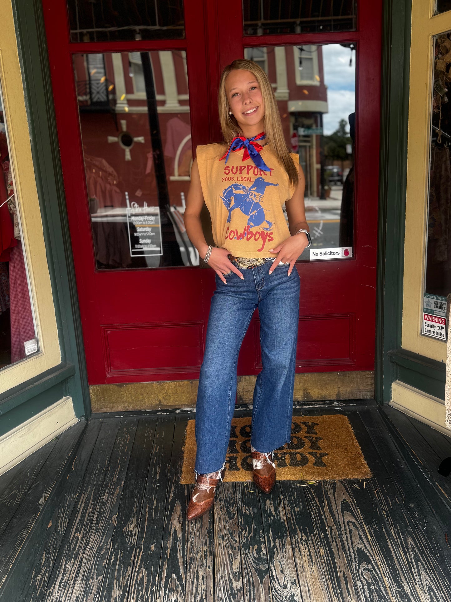 Support Your Local Cowboys - Mustard Muscle Tank