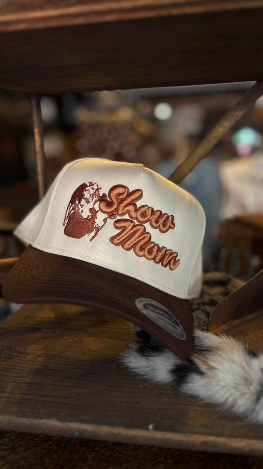 Show Mom - Tan & Brown Canvas Cap