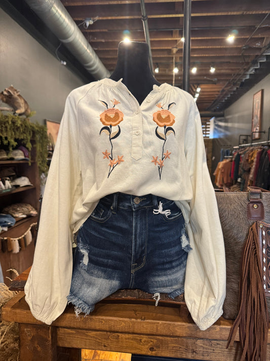 Garden Whimsy – Oatmeal Blouse