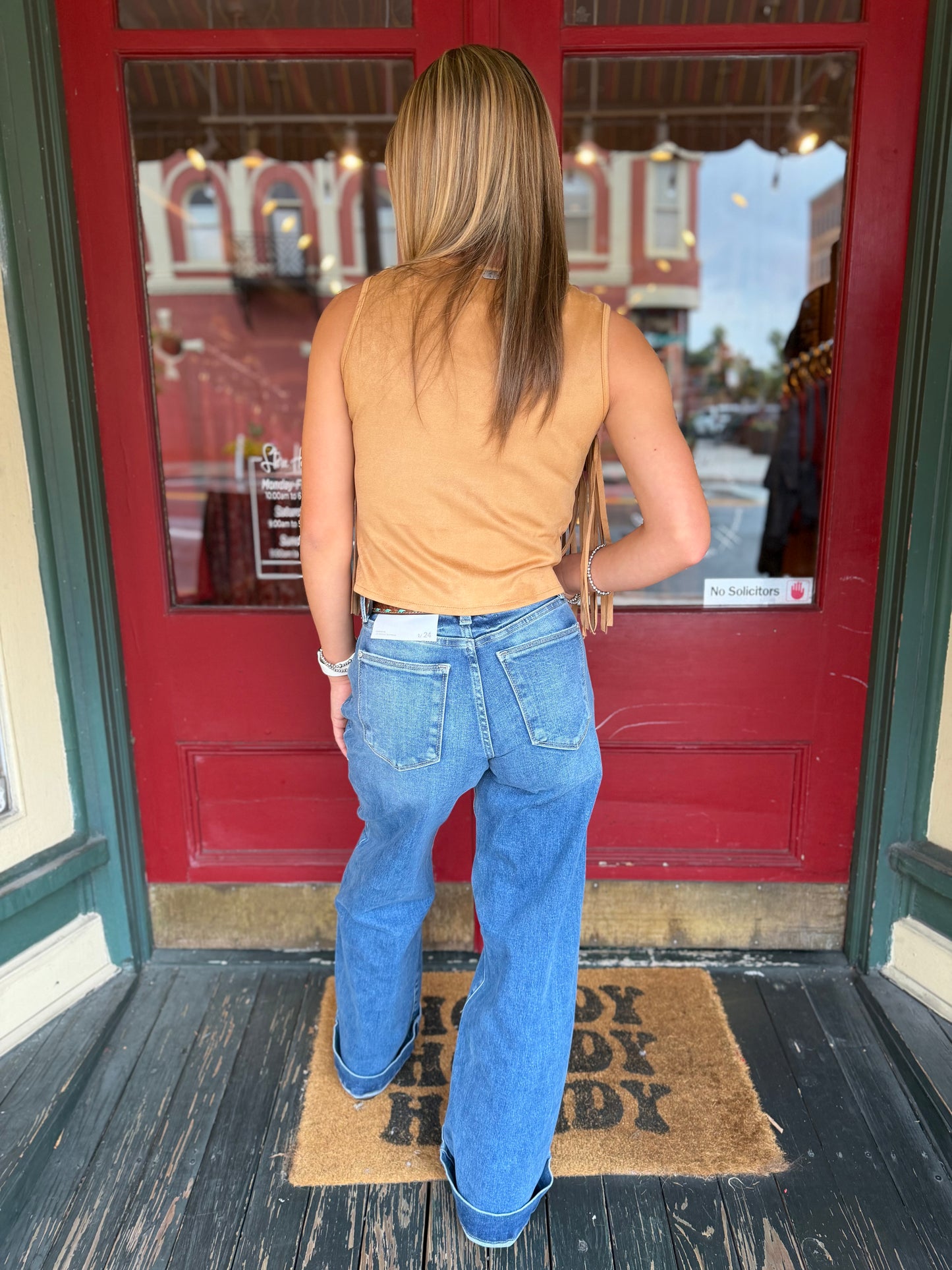 Saloon Suede – Sand Fringe Tank Top