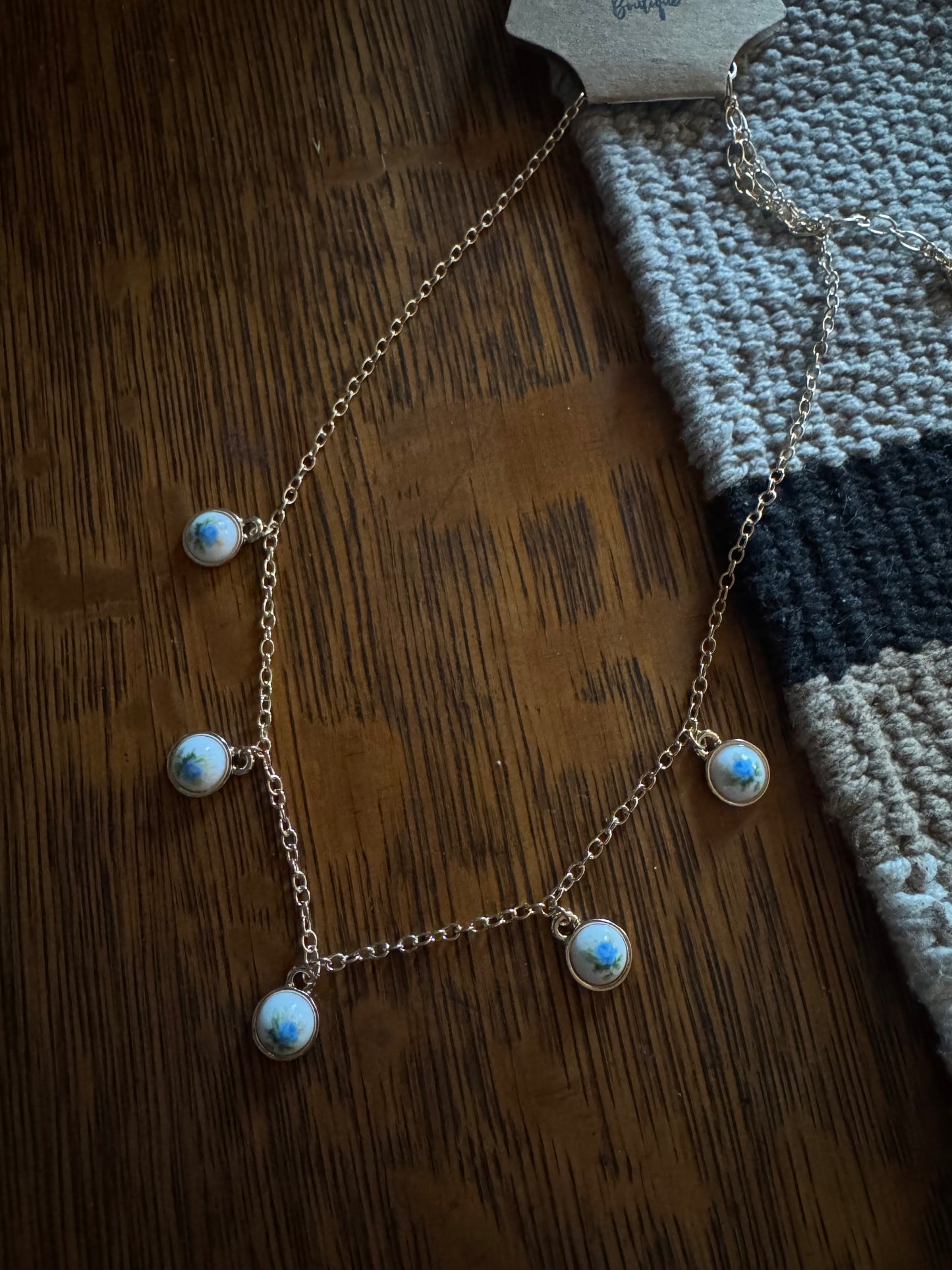 Cottage Blue Floral - Necklace