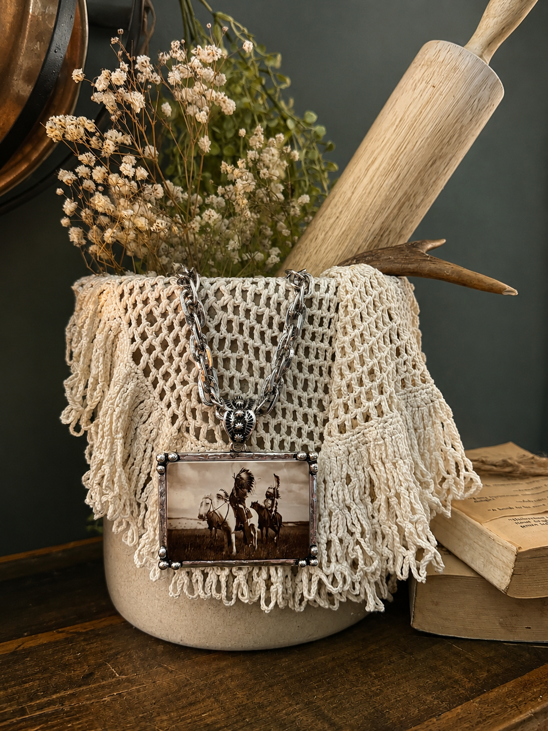Vintage Native Frame - Necklace