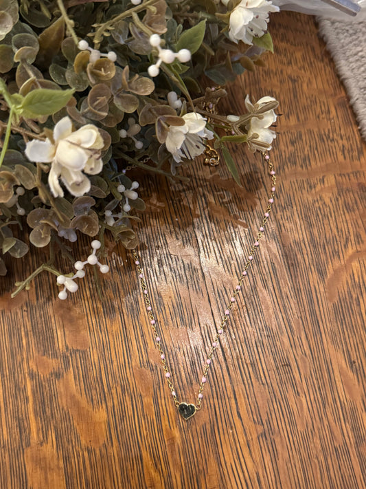 Dainty in Pink - Heart Necklace