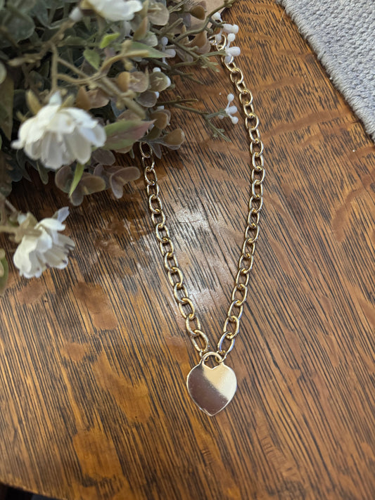 Heart Lock - Gold Necklace