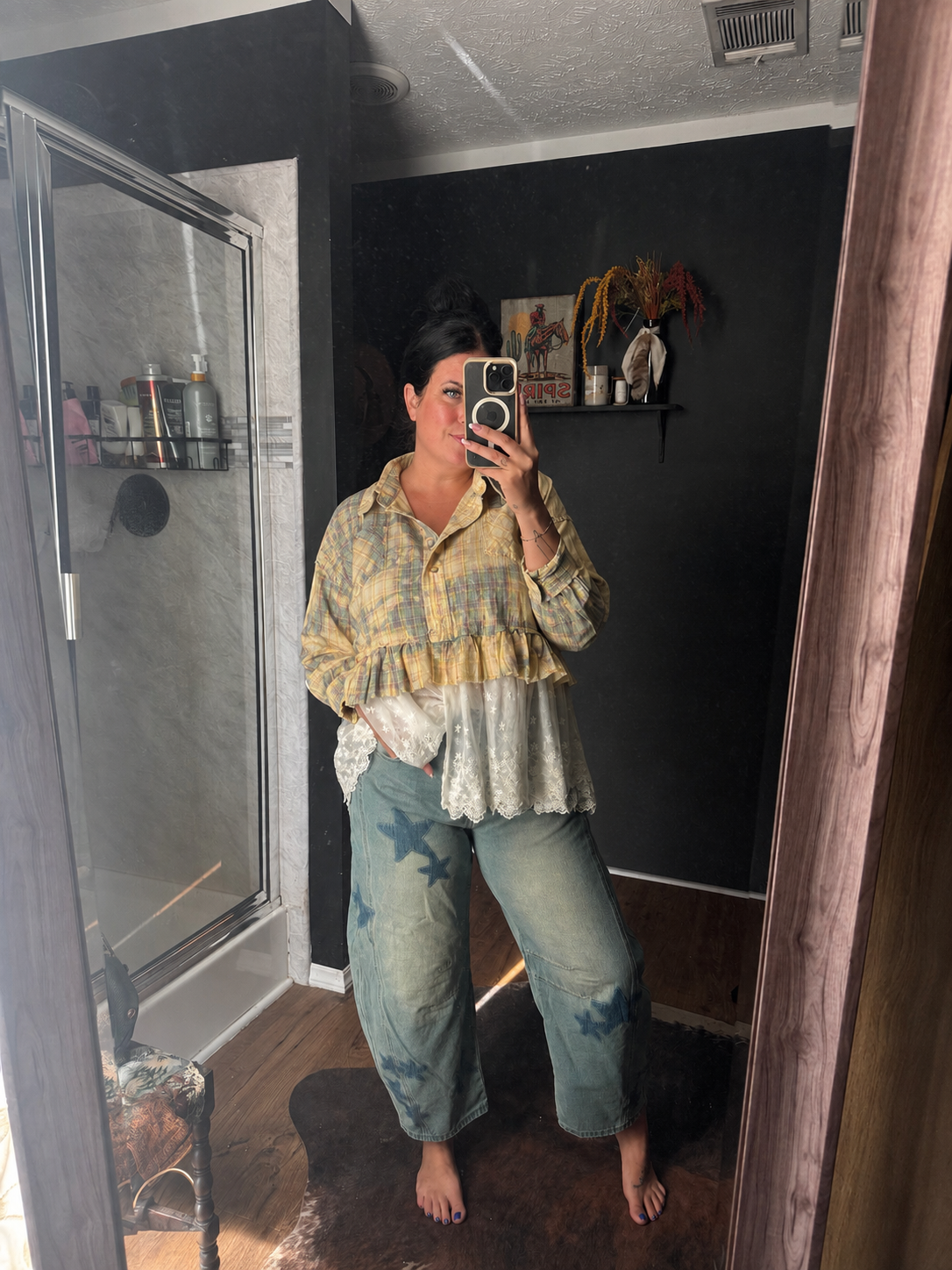 Painted Prairie – Bleached Flannel Top
