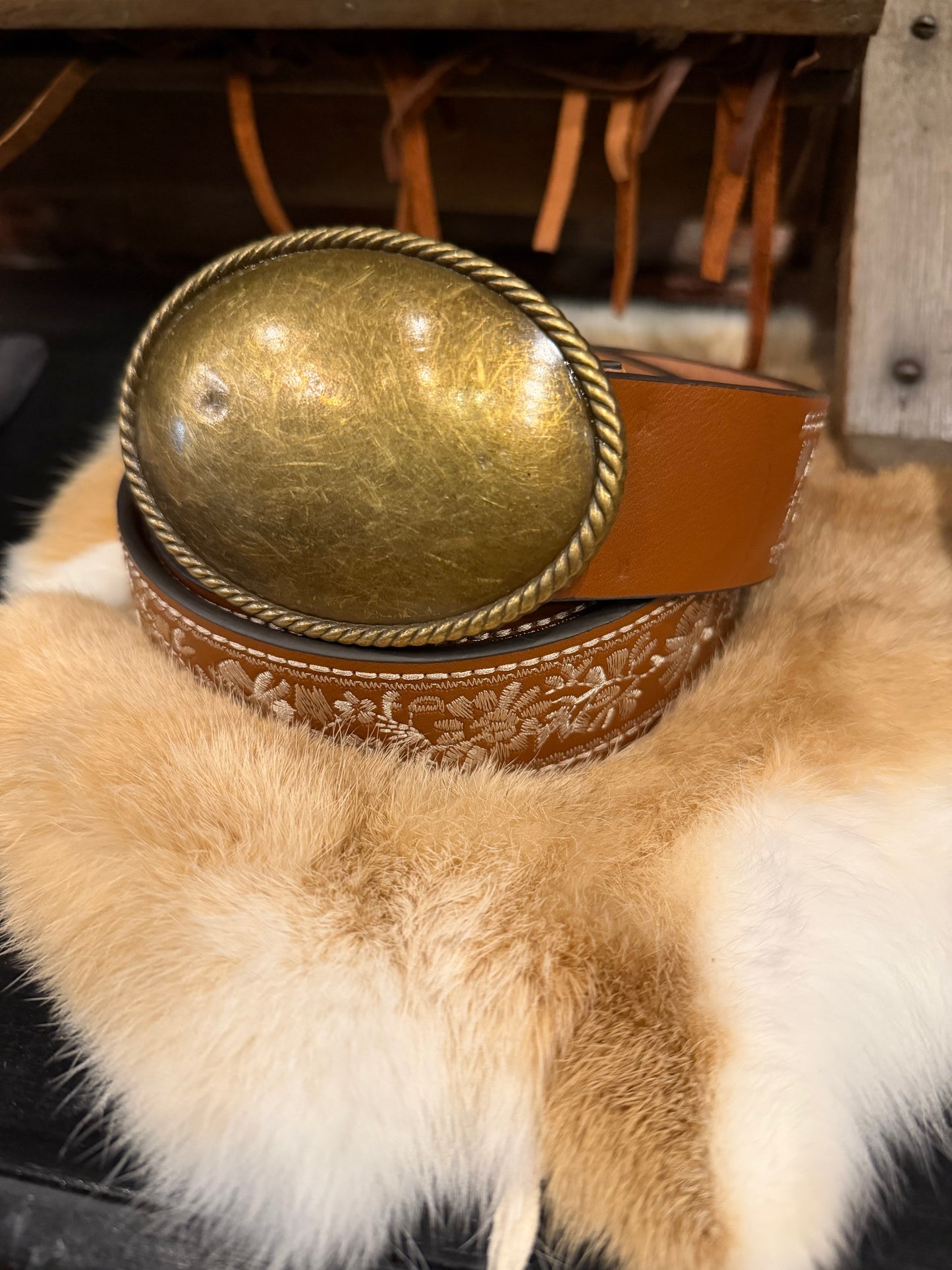Boho Brass Buckle Belt