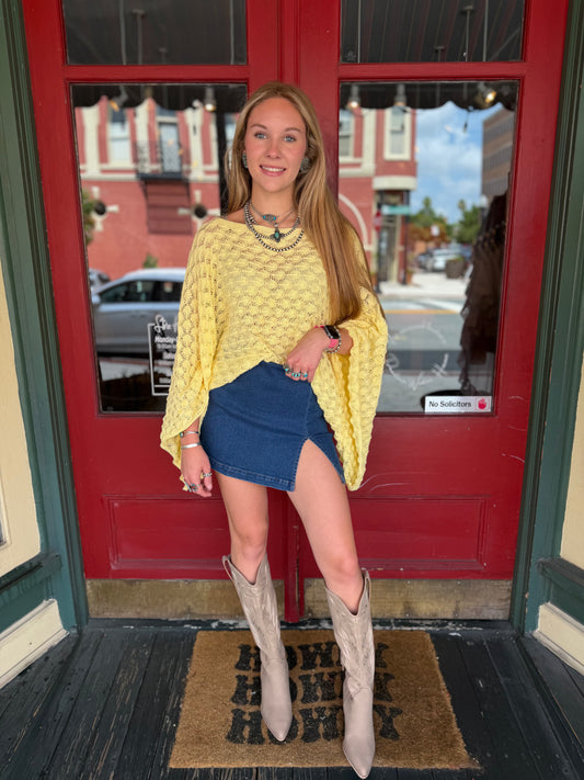Honey Belle – Yellow Bell Sleeve Top