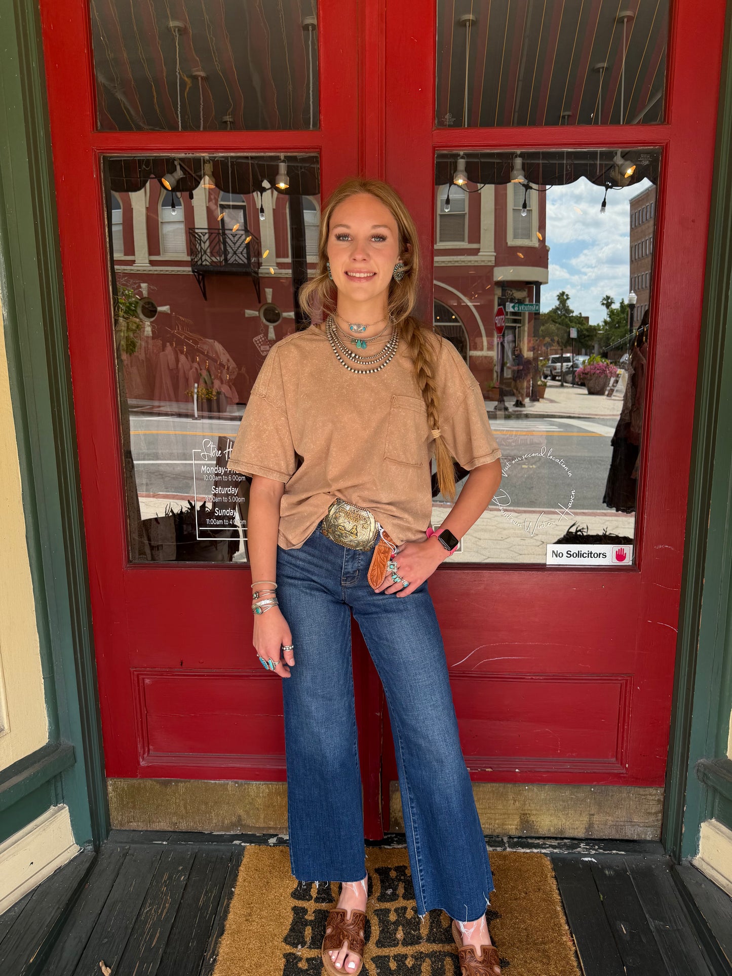 Dust & Thread – Acid Wash Tan Tee