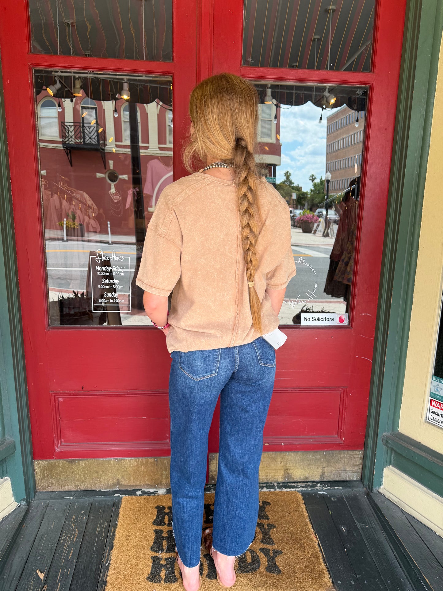 Dust & Thread – Acid Wash Tan Tee