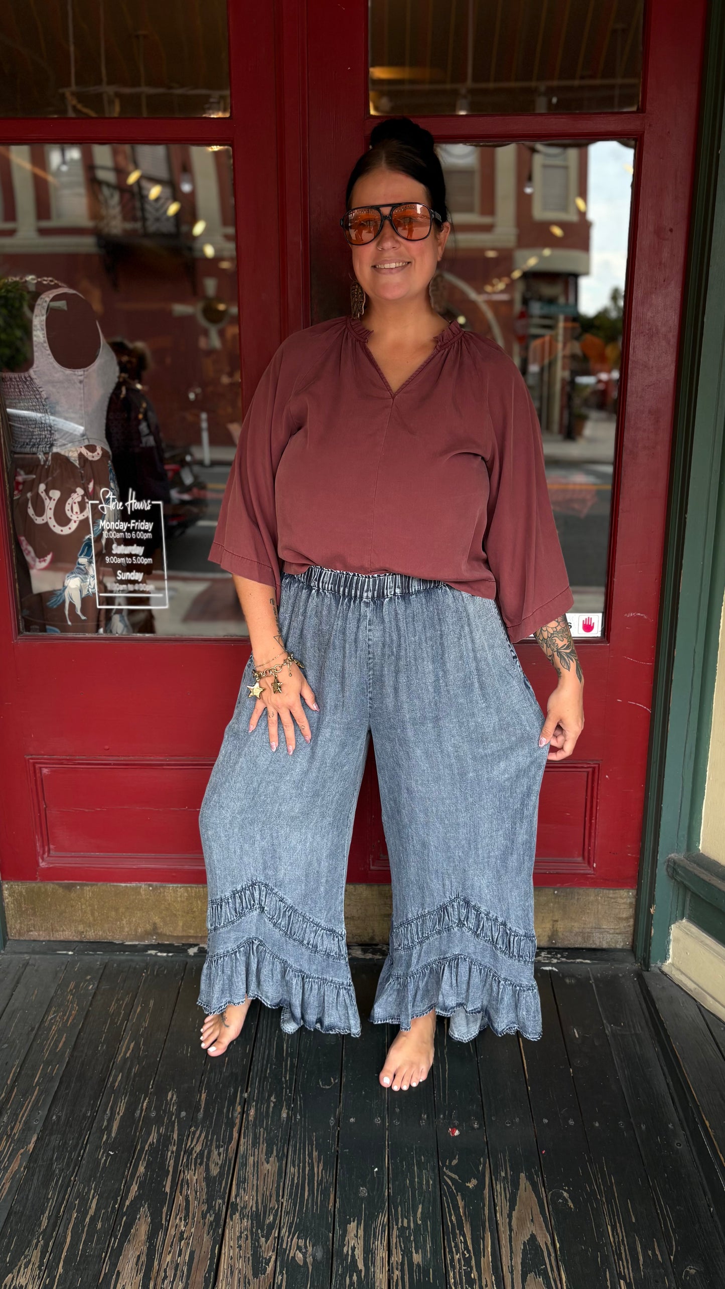 Weathered Rose – Maroon Bell Sleeve Top