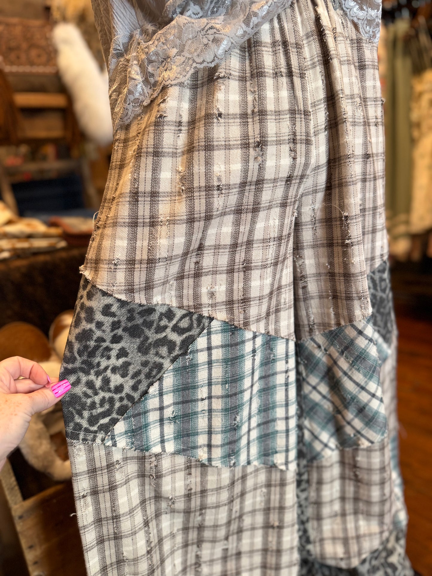 Plaid Wildside – Patchwork Wide Leg Pants