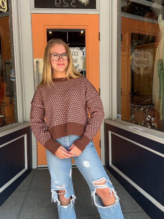 Autumn Comfort –  Chocolate Honeycomb Sweater