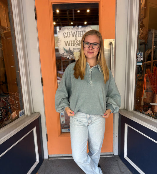 First Chill – Ash Blue Quarter Snap Pullover