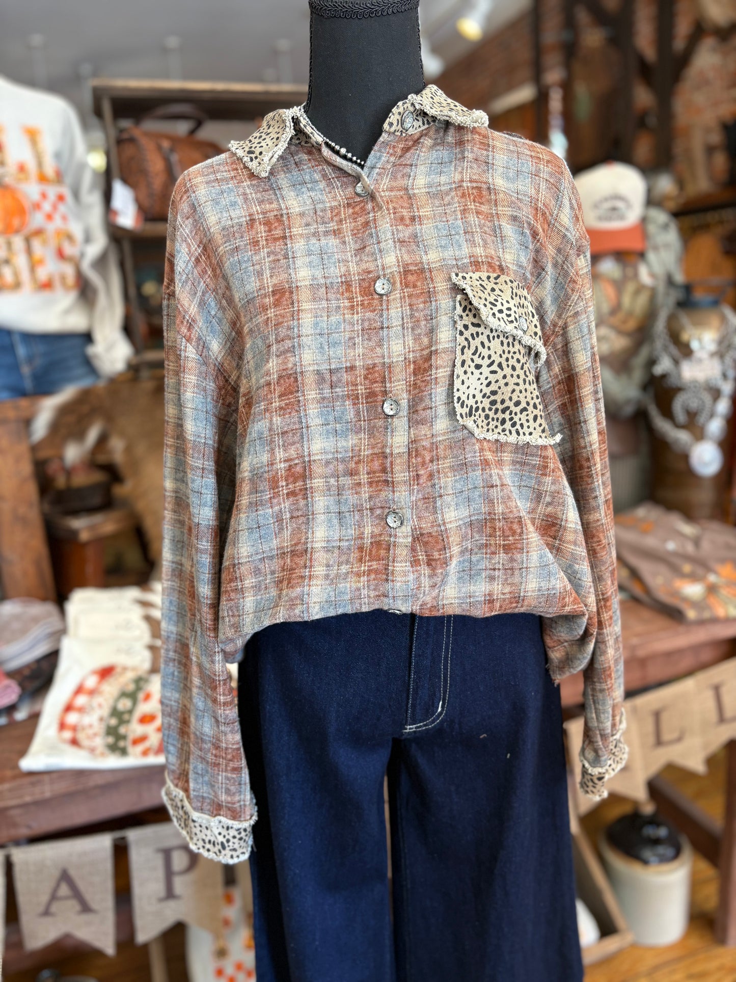 Fall on the Wild Side – Brick Plaid Flannel