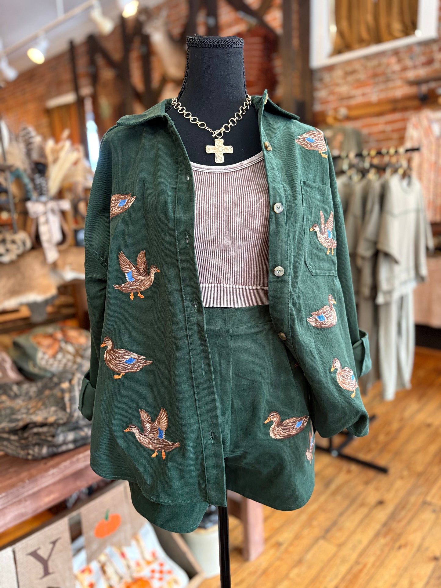 Mallard at Dusk - Hunter Green Shacket