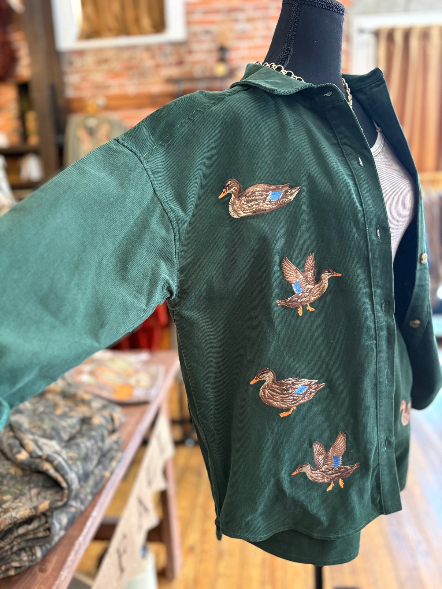 Mallard at Dusk - Hunter Green Shacket