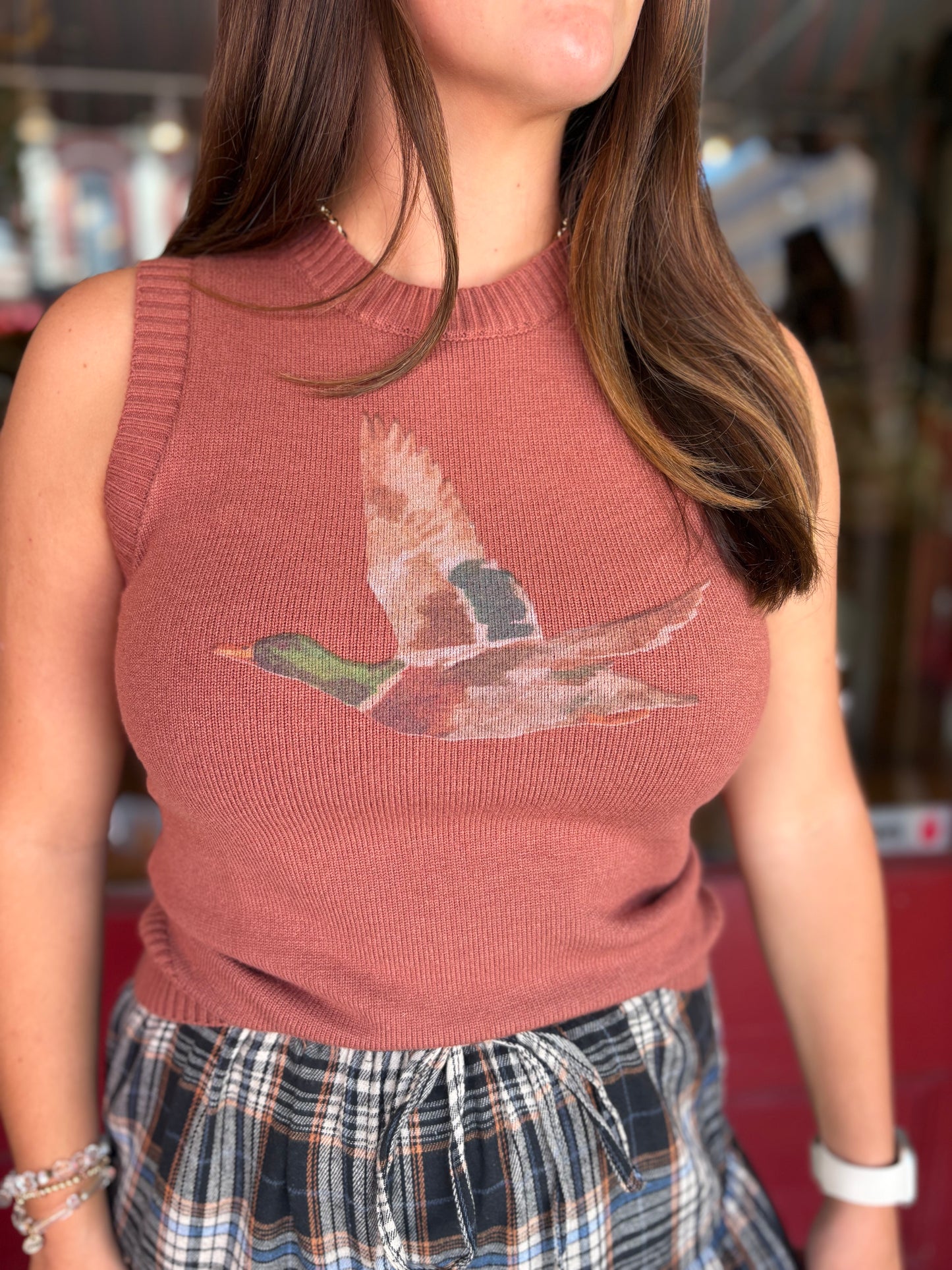 Mallard Mist – Rust Sweater Tank