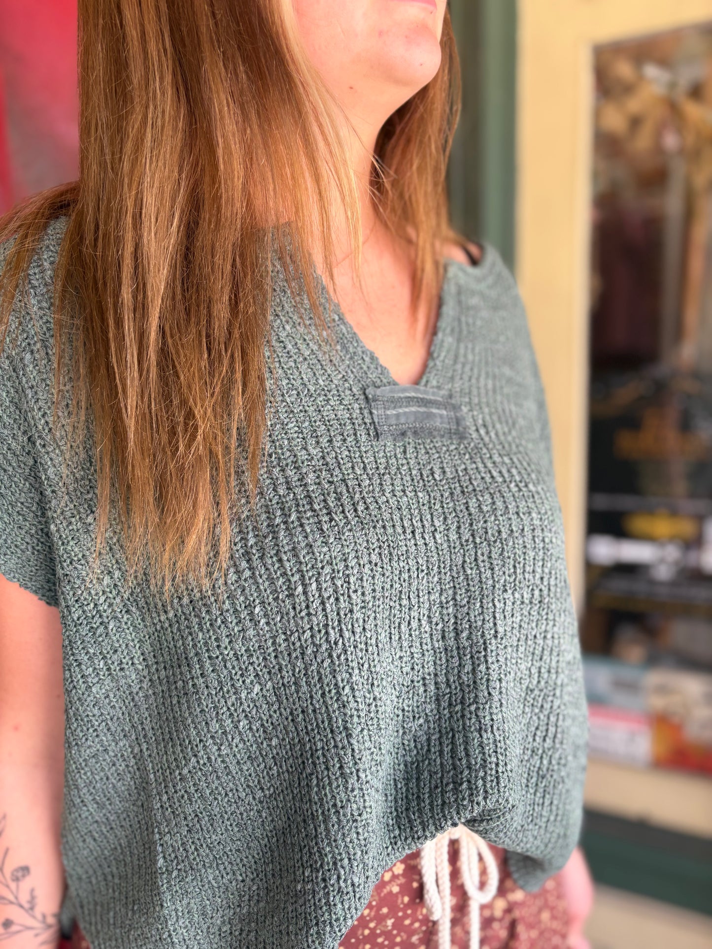 Woven Charm – Ash Jade Chunky Knit Sweater