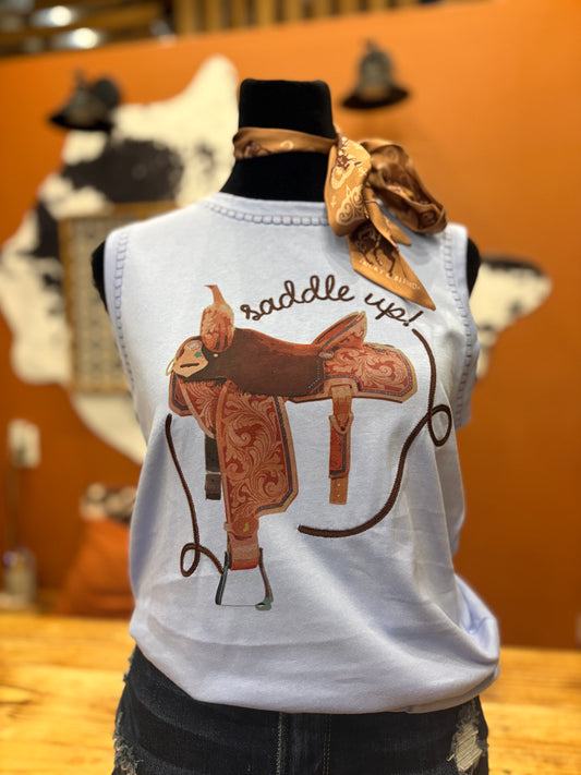 Saddle Up Darlin’ – Light Blue Tank