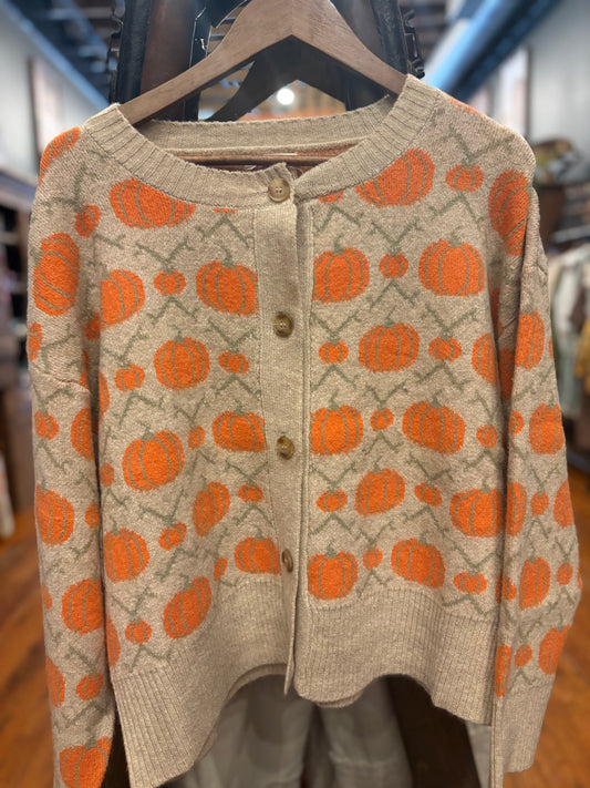 Pumpkin Vine – Tan Cardigan