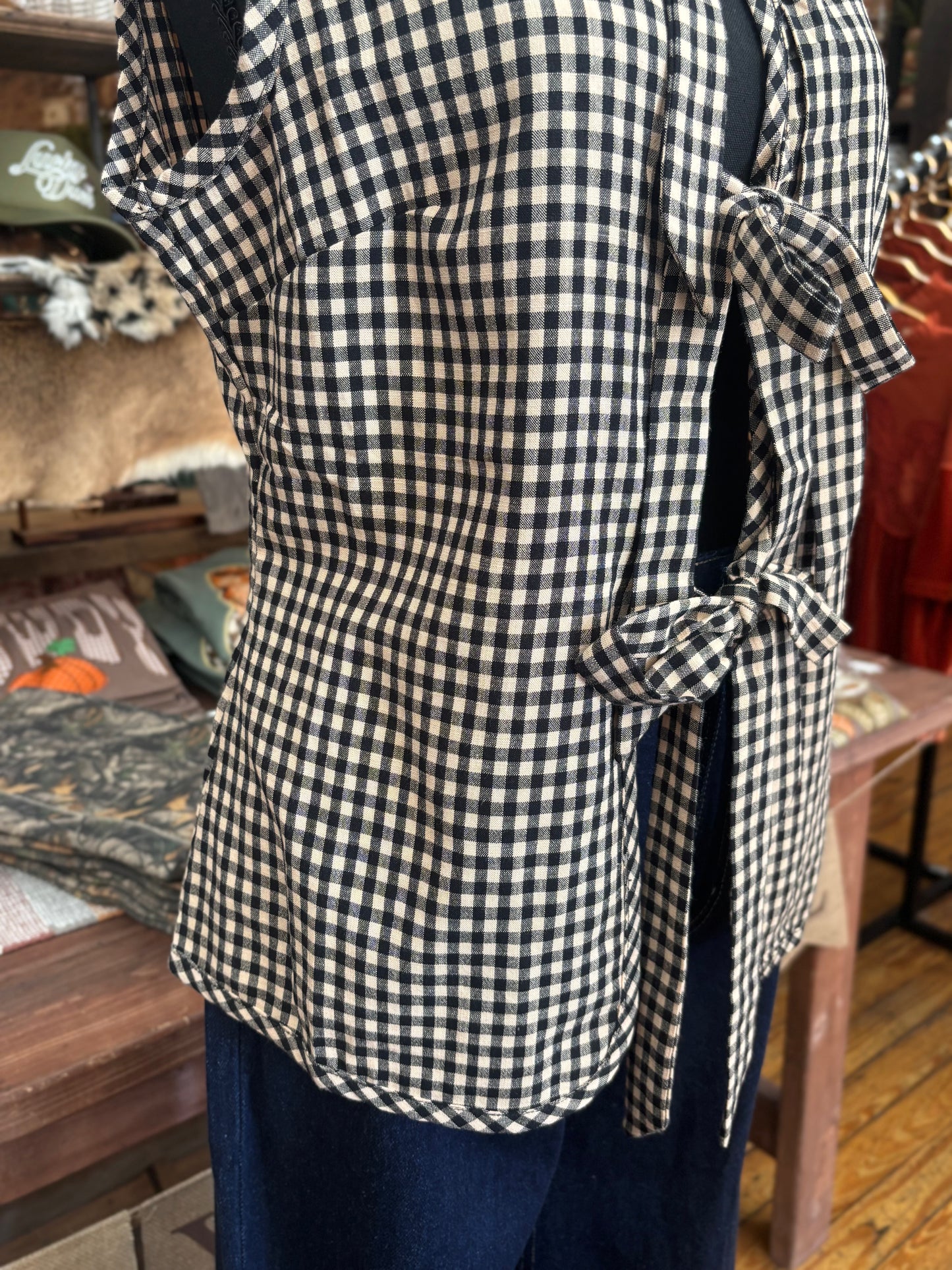 Black Oak – Black & Tan Gingham Vest