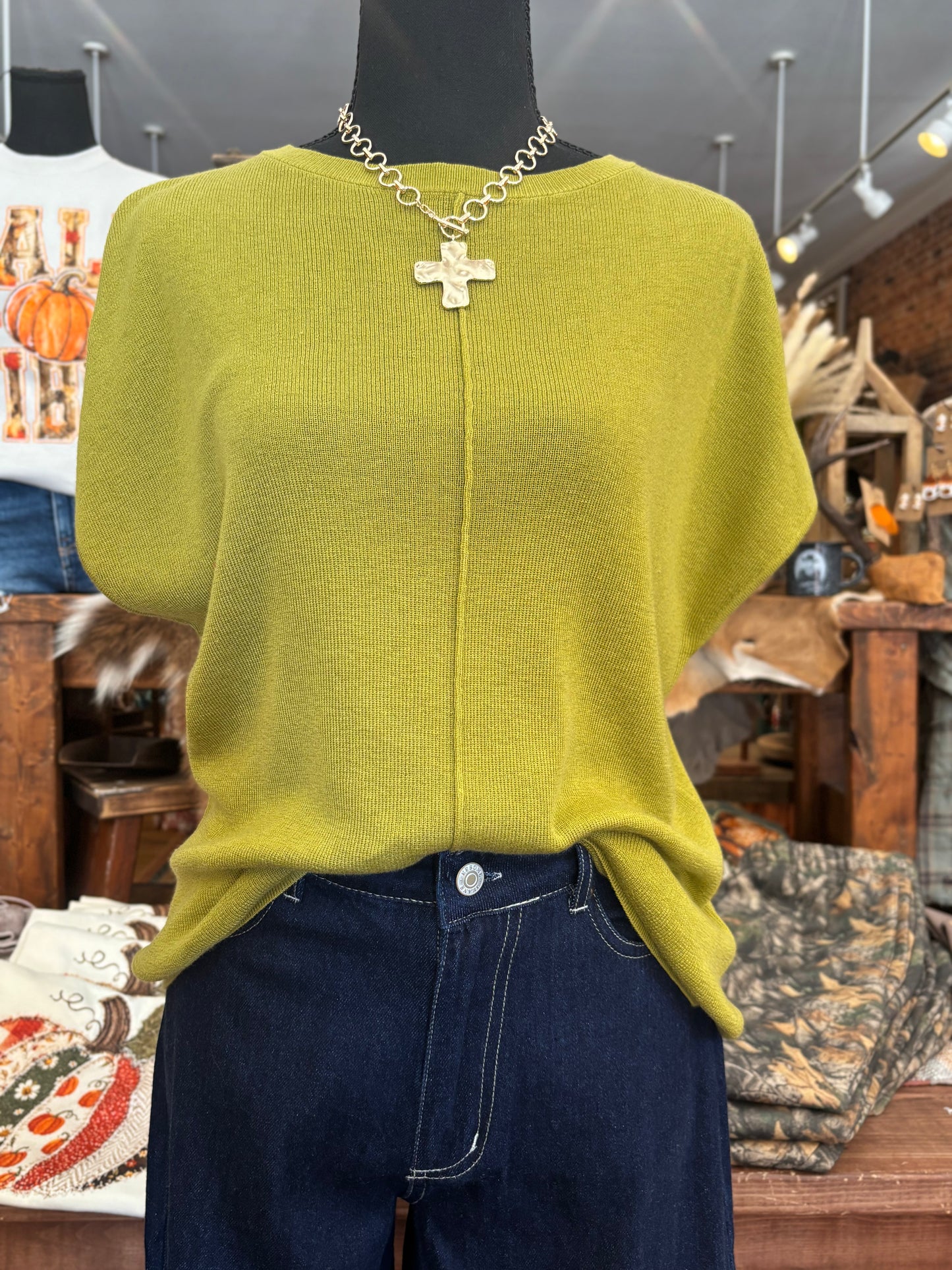 Green Apple Season – Cap Sleeve Sweater
