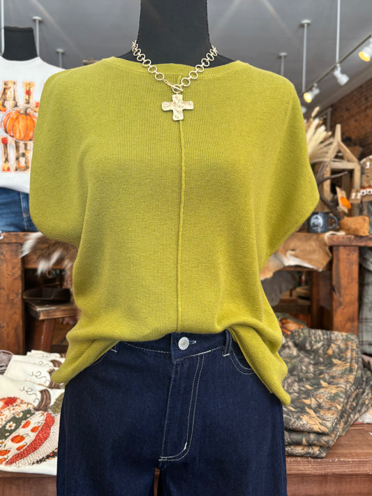 Green Apple Season – Cap Sleeve Sweater