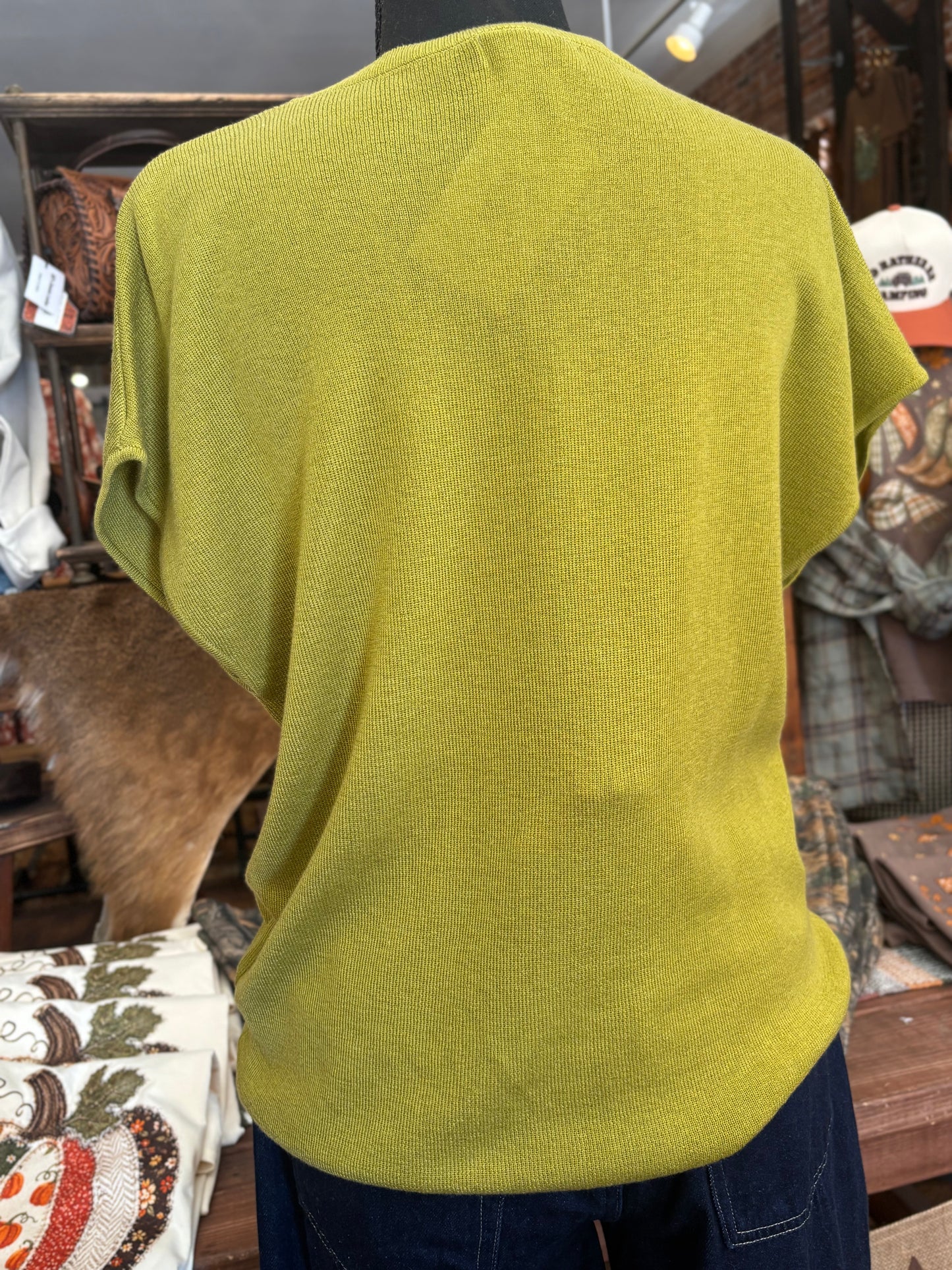 Green Apple Season – Cap Sleeve Sweater