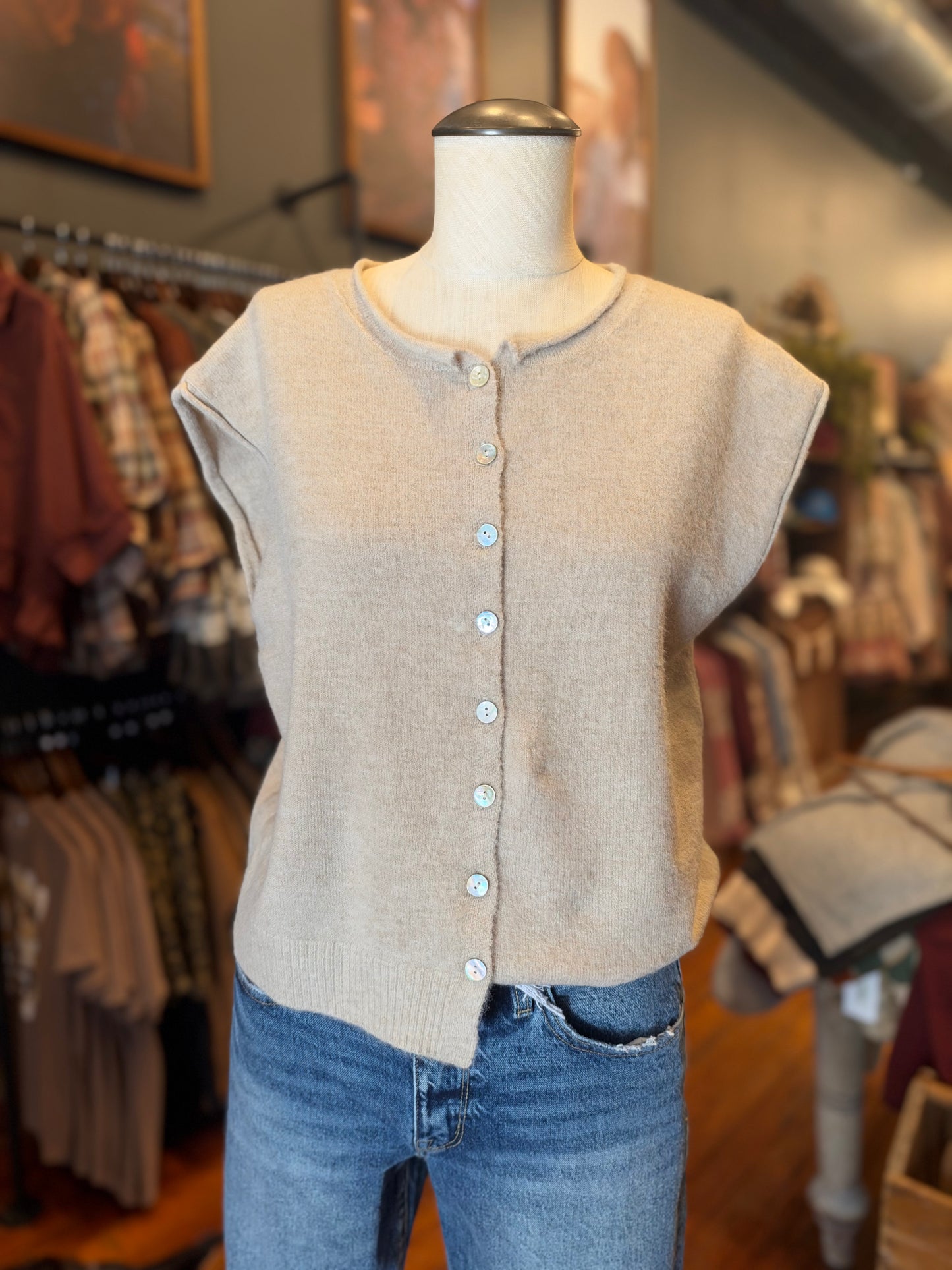 Natural Charm – Oatmeal Sweater Vest