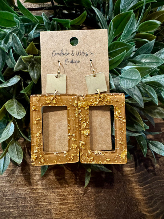 Golden Honey Flake - Earring