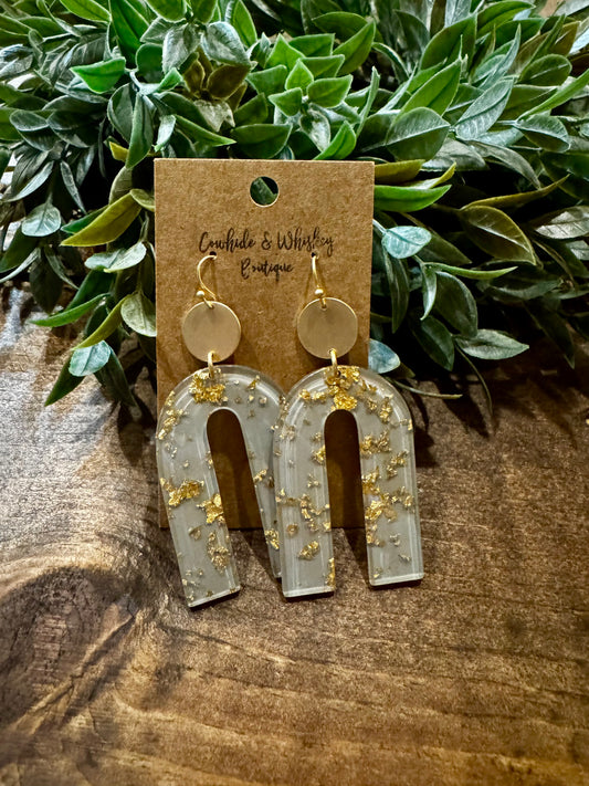 Gold Flake Arch - Earring