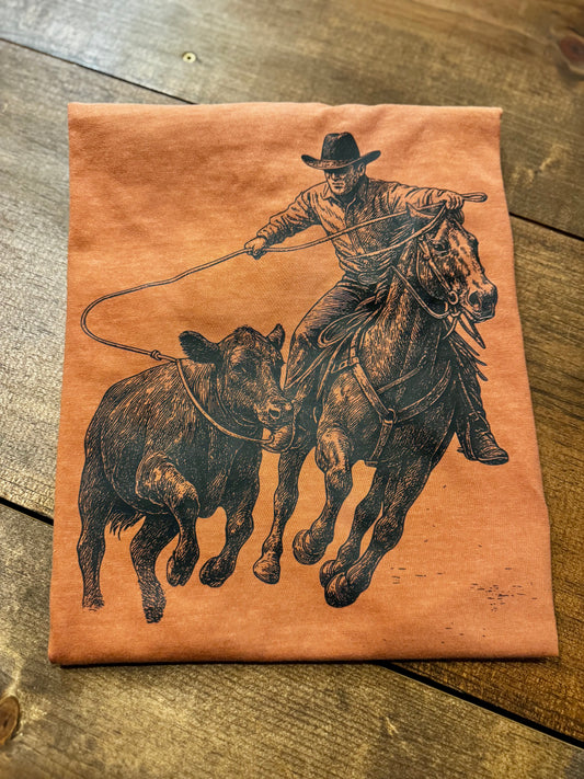 Calf Ropin' - Rust Graphic Tee