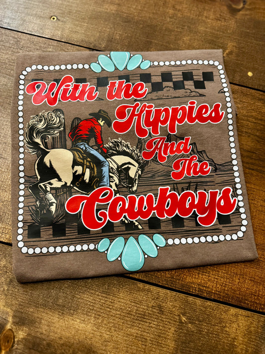 Hippies & Cowboys - Brown Graphic Tee