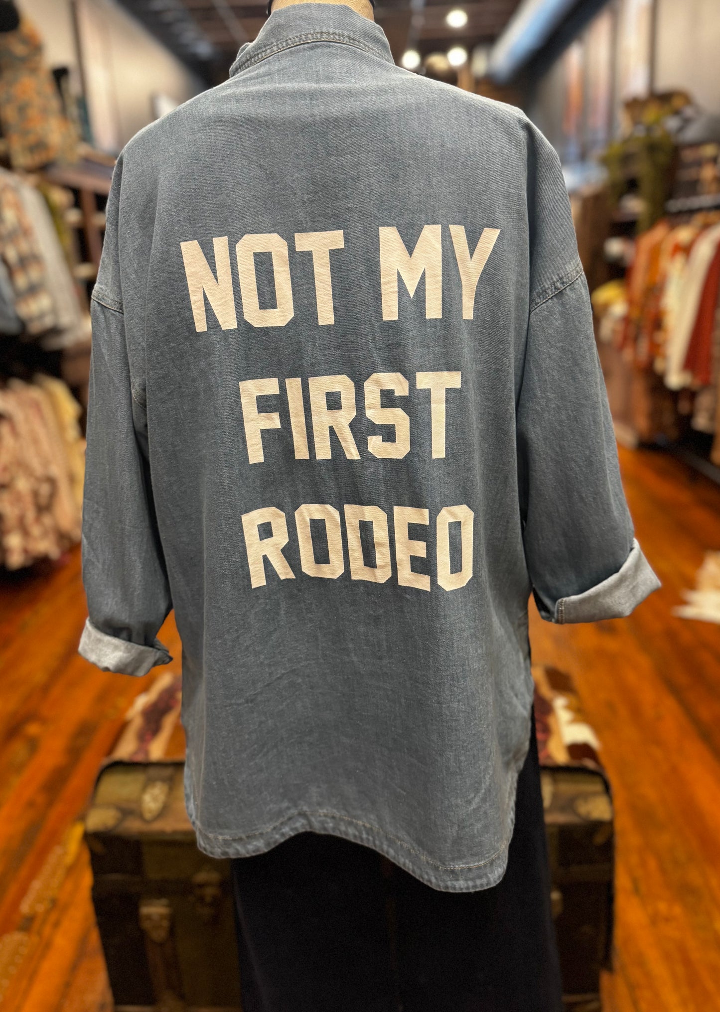 Not My First Rodeo – Denim Button-Up