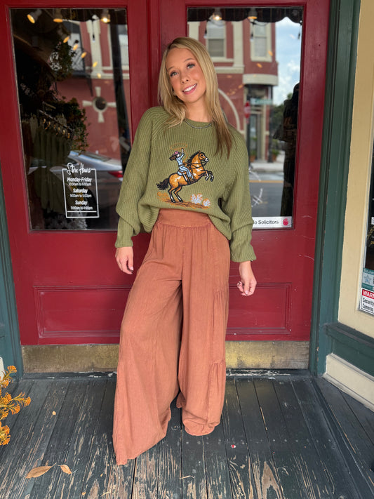 Canyon Drift - Brown Acid Wash Pants