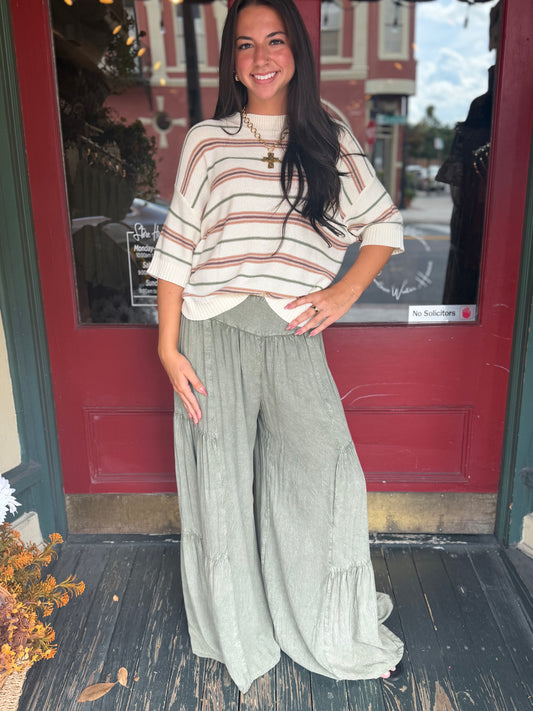 Canyon Drift – Olive Acid Wash Pants