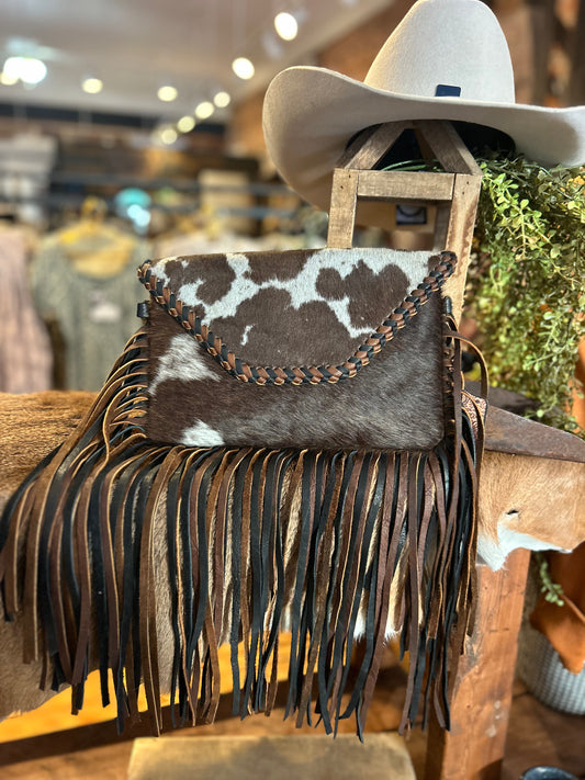 Cowhide & Braided Leather Crossbody