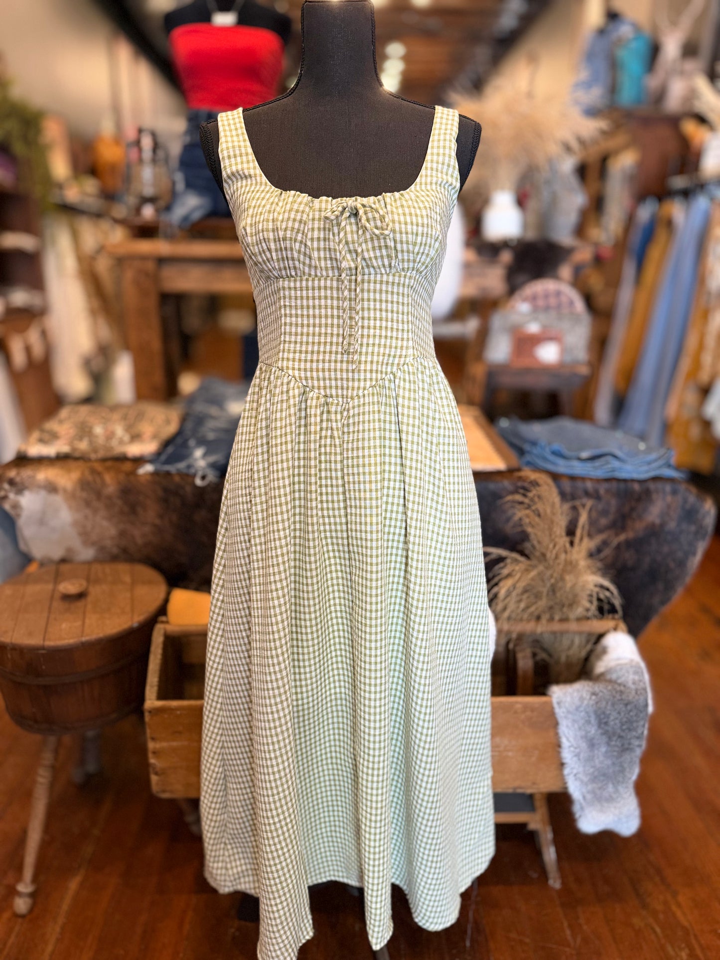 Wild Thyme – Gingham Midi Dress