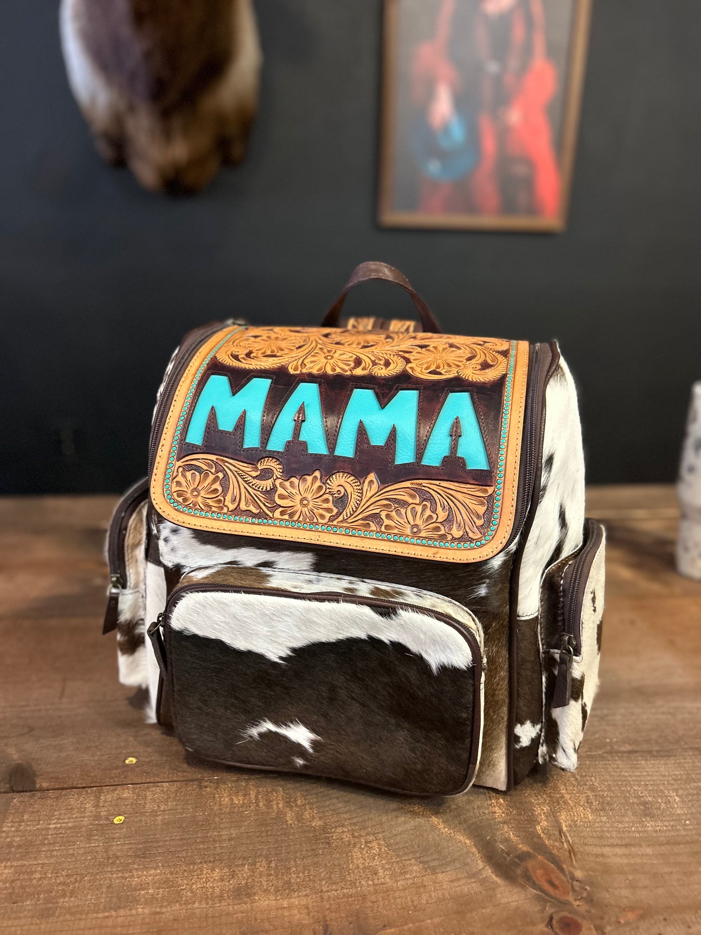 Tooled Leather MAMA Backpack
