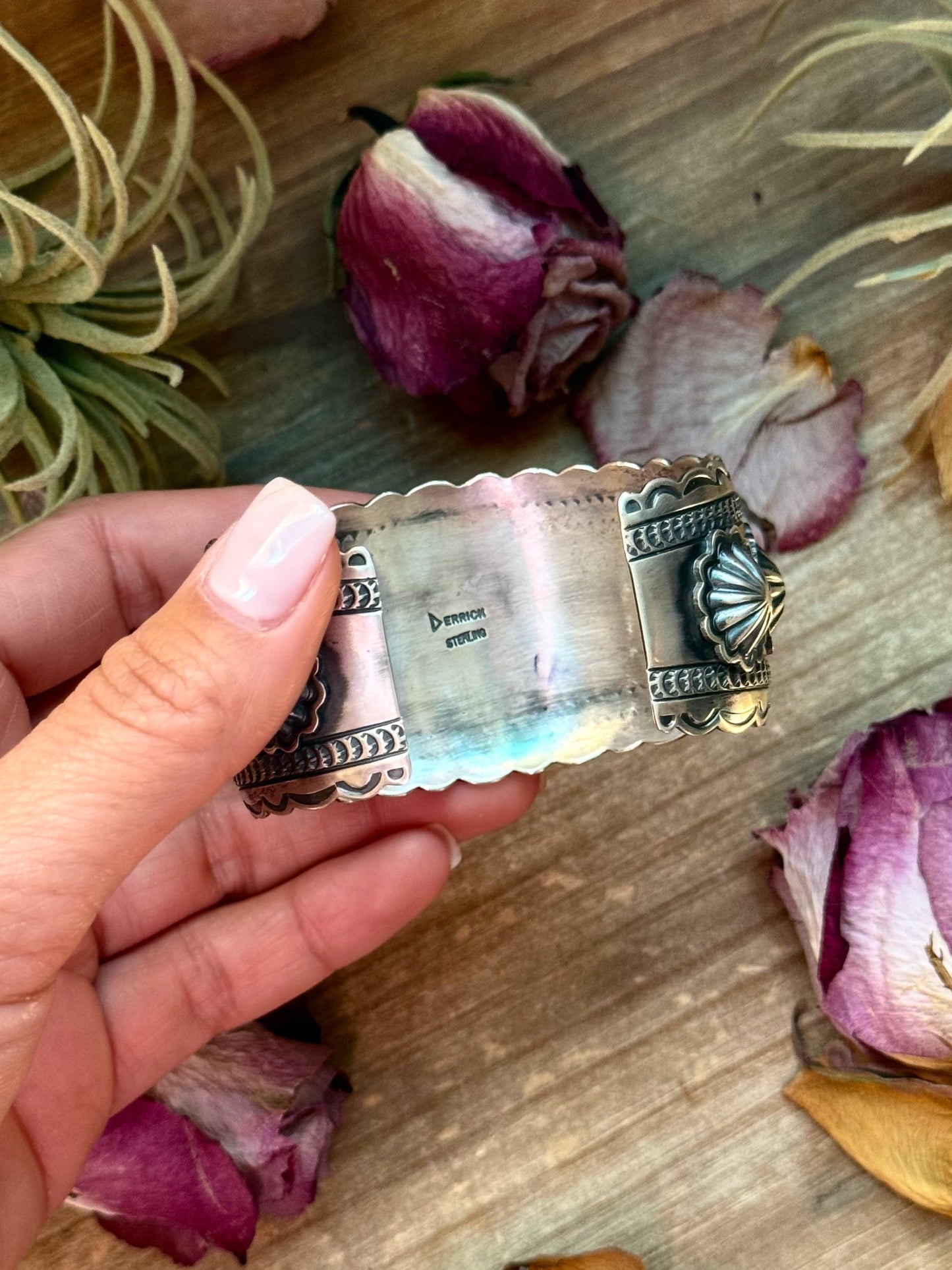 Coral & Turquoise Sterling Silver Cuff Bracelet – Stamped Errick
