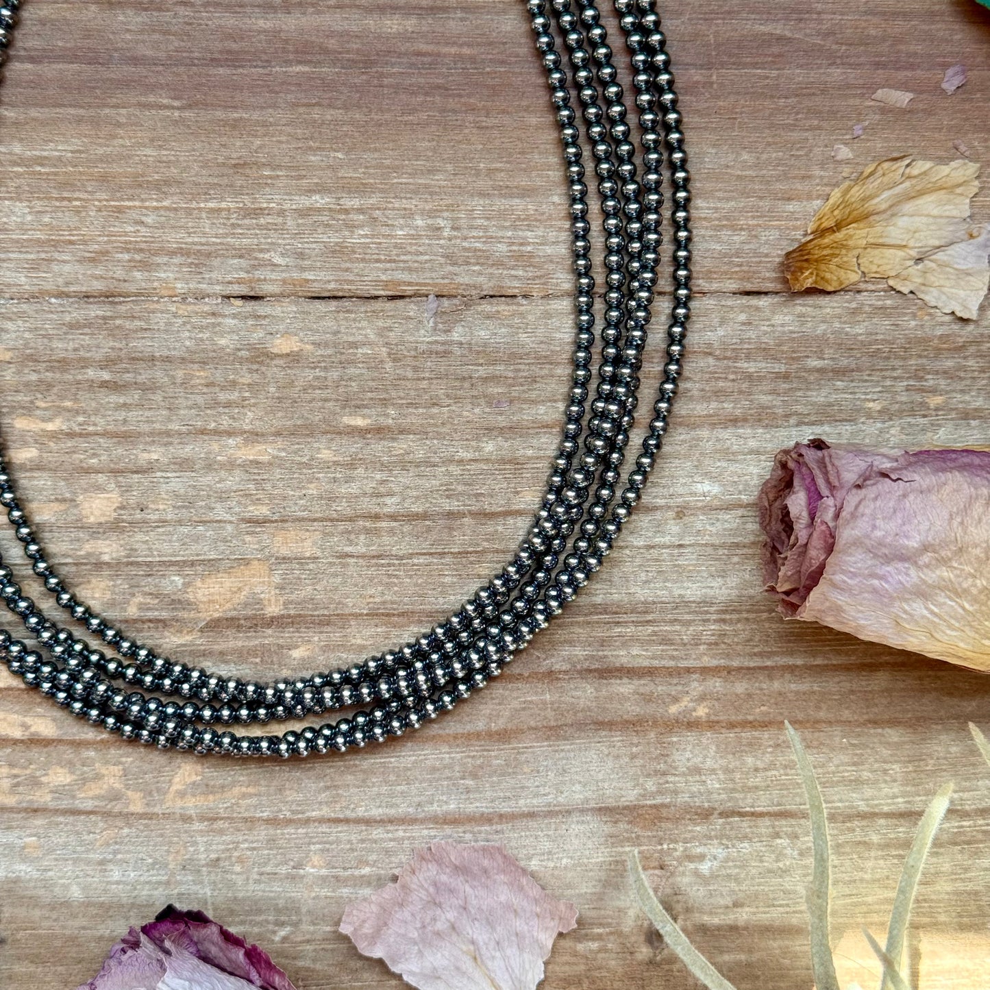 14 inch 3 mm sterling silver pearls - choker