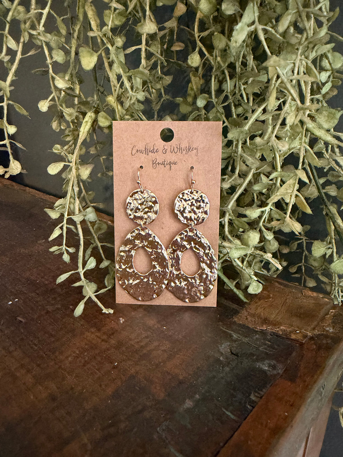 Hammered Teardrop - Gold Earrings