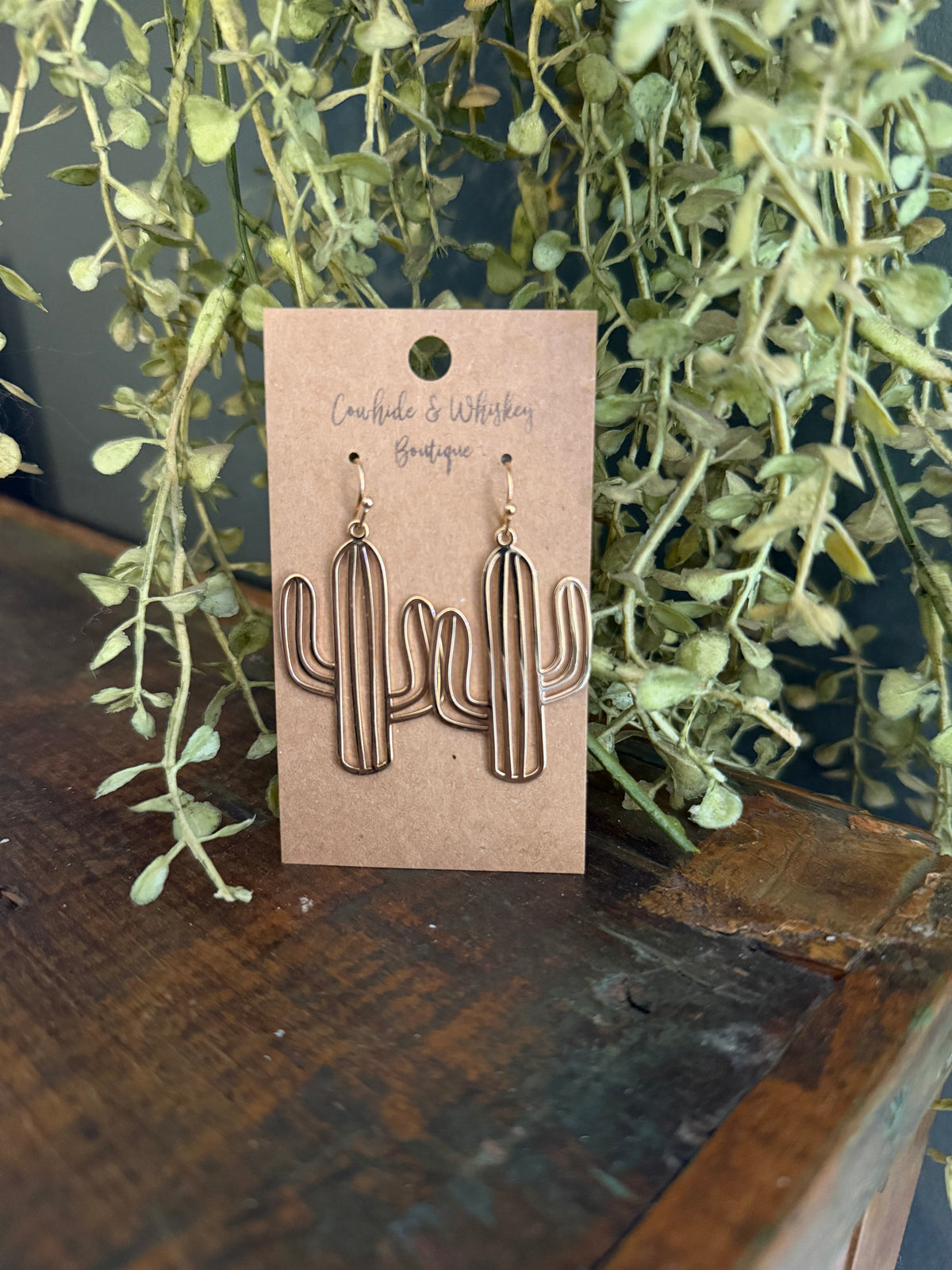 Basic Gold Cactus - Earrings