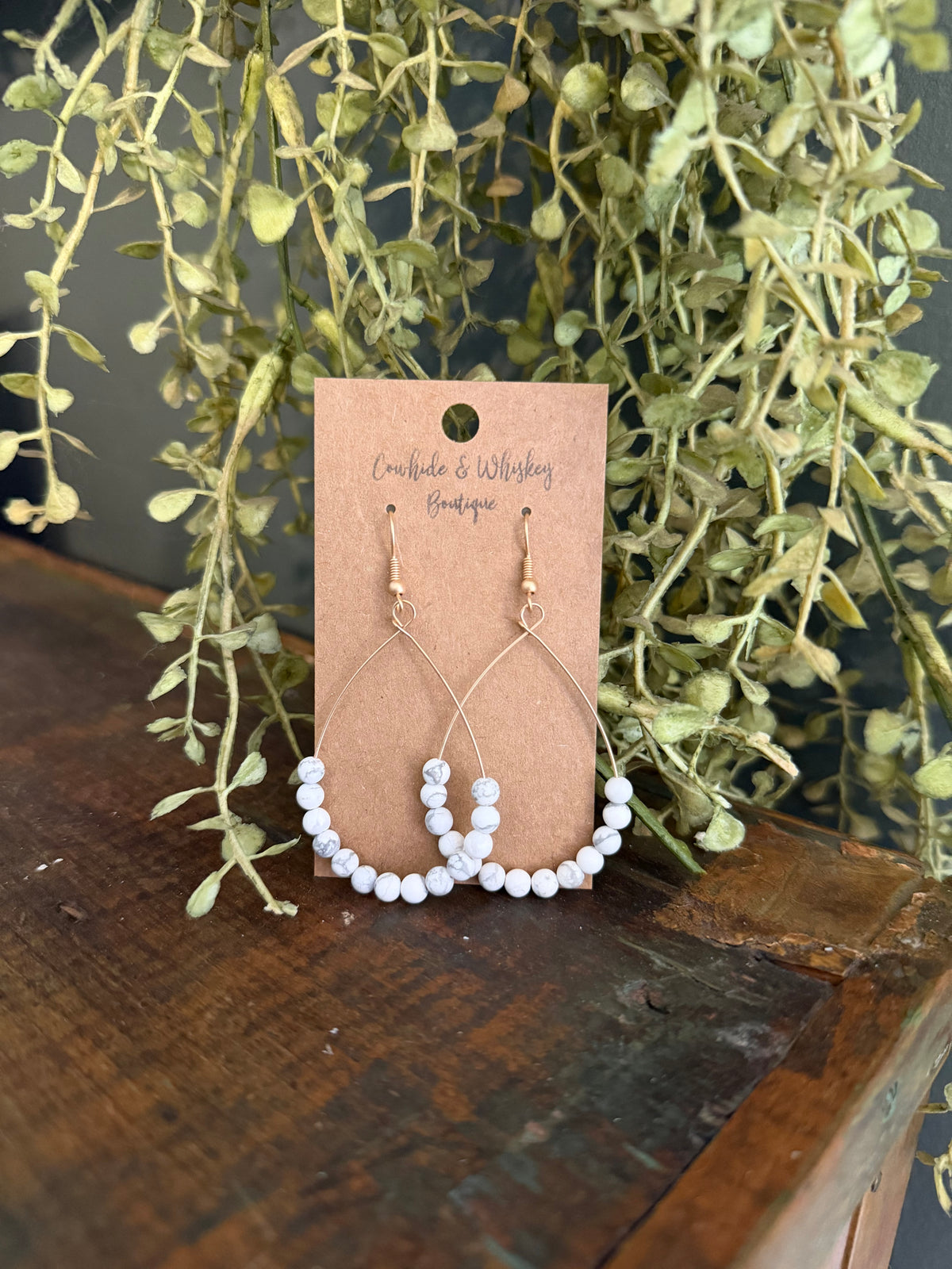 Howlite Wire - Stone Earrings