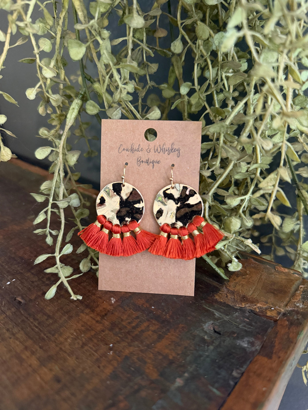 Rust Boho Coin - Earrings